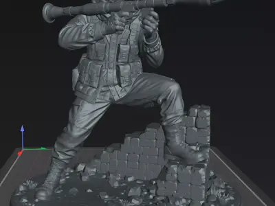 Desert RPG Gunner STL Modern Warfare Miniature Model 3D print model