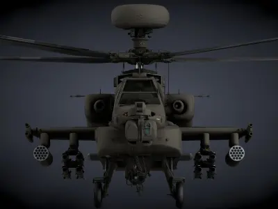 Boeing AH-64D Apache Longbow Helicopter Low-poly 3D model