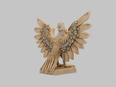 Viking Bird Statue Low-poly 3D model