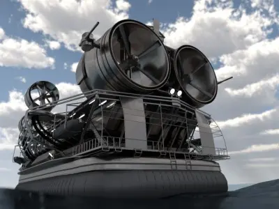 Big Hovercraft design High-Poly Free 3D model