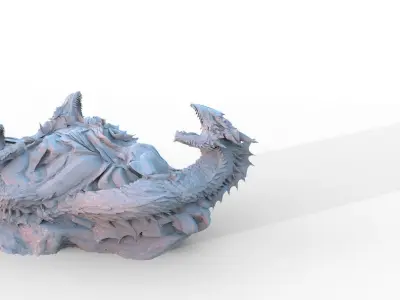 Dragons dying model stand 3D model