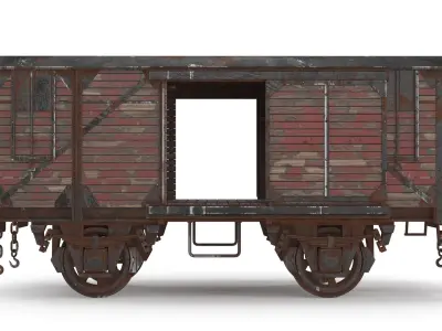 Wooden Train Carriage 3D model