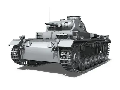 Panzer III - PzKpfw III - Ausf E 3D model