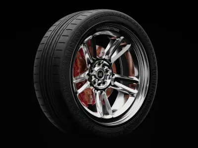 Sport Car Alloy Wheel Model  3D model