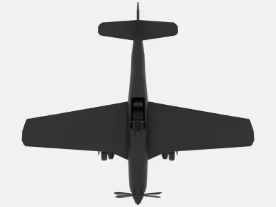 North American P- 51 Mustang WW2 Low-poly 3D model