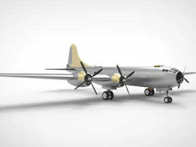 B-29 Superfortress  Silver 3D model