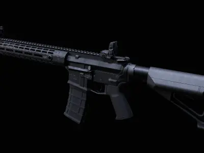 AR 15 AAA Game Asset Without Accessories Low-poly 3D model