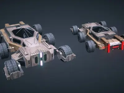 Mars KitBash - Vehicle Low-poly 3D model