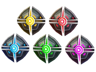 a Set of Shield Weapons Low-poly 3D model