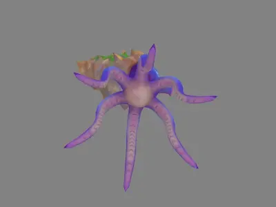 Cartoon Octopus Monster Low-poly 3D model