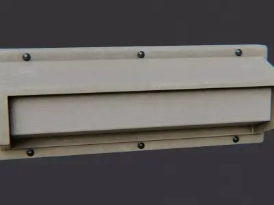 Interior fluorescent wall light fixture Low-poly 3D model