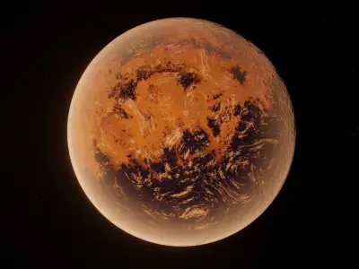 Planet Space Ready to game  Low-poly 3D model 5