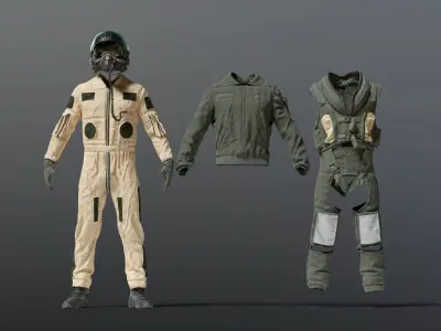 FLIGHT SUIT 90s Pilot 3D model