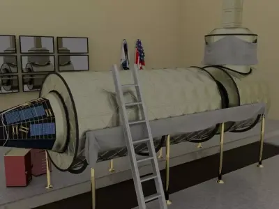 Destiny ISS module in a museum 3D model