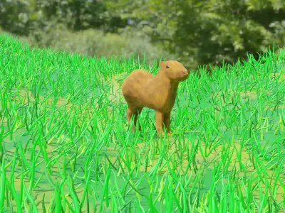 Capybara Low-poly 3D model
