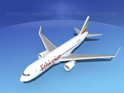 Boeing 767-300 Ethiopian 3D model