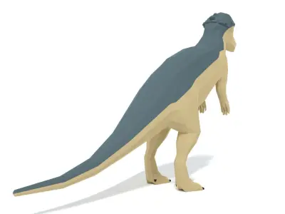 Low Poly Cartoon Pachycephalosaurus Dinosaur Low-poly 3D model