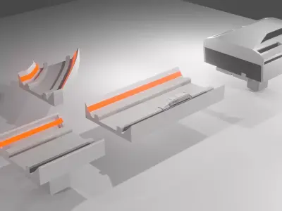 SCIFI scytrain Low-poly 3D model