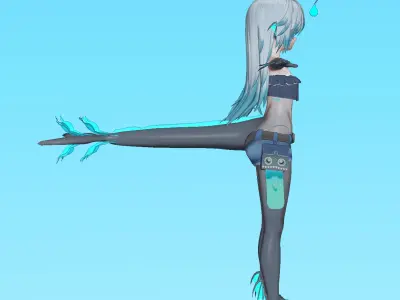 Angler Fish Musume Meroi VRChat VRM 3D model