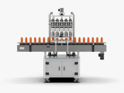 Automatic Plastic Bottle Pressing and Capping Machine 3D model