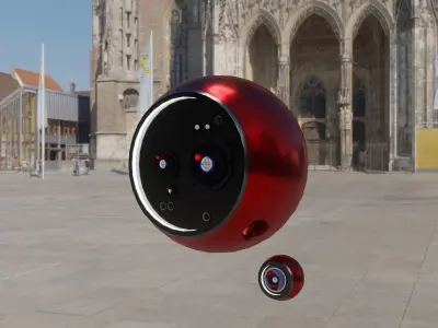 Sci-fi flying robot or drone Low-poly 3D model