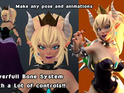 Bowsette with Modular Assets 3D model