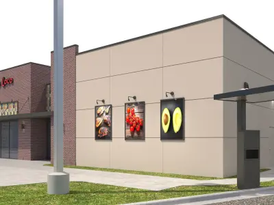 Retail-048 El Pollo Loco-001 With Site 3D model