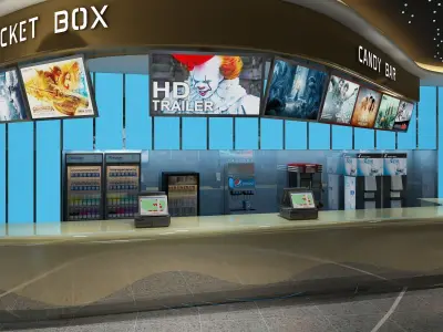 Cinema Lobby 01 3D model