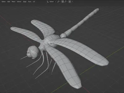 dragonfly Low-poly 3D model