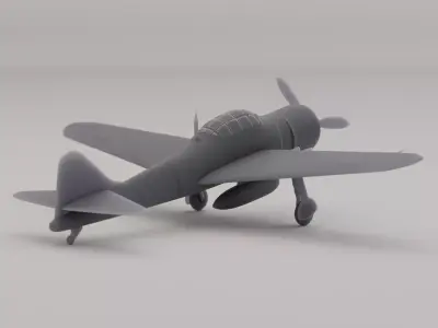 Mitsubishi A6M Zero Carrier Fighter Japan WWII 1940 3D print model