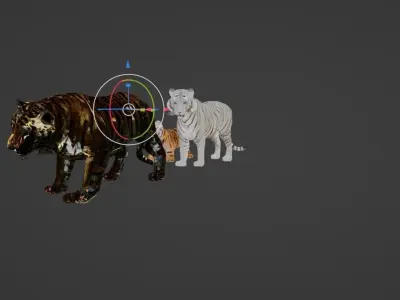 Tigers and lions and cubs 3d models textured and animated Free 3D model