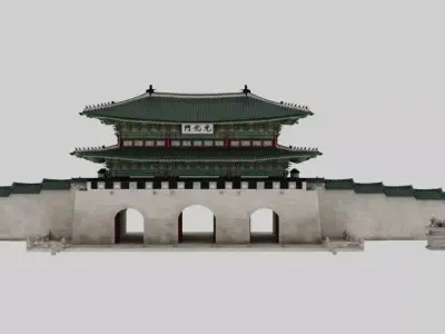 Korea - Gwang Hwa Mun - Seoul - Hi Poly 3D model