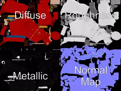 Animated Officer Character model pack Low-poly 3D model