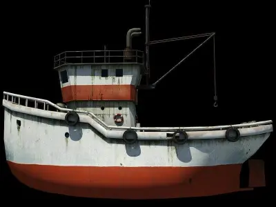 Fishing Boat Low-poly 3D model