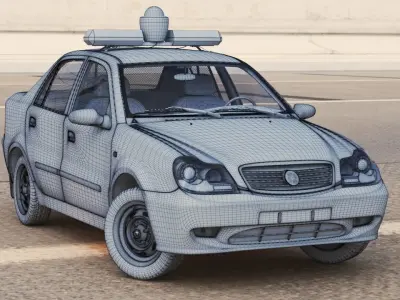 Cuban Police Patrol Geely CK 3D model