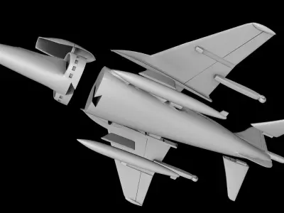 HARRIER JET FIGHTER SCALE 1-72 PRINTABLE STL FILES 3D print model