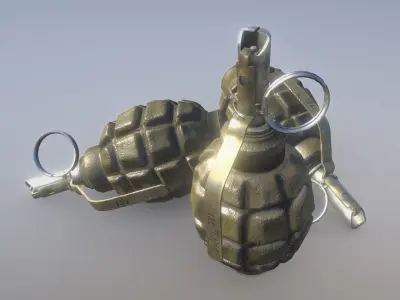 Ammo Grenade F1-UZRGM-2 Green Low-poly 3D model