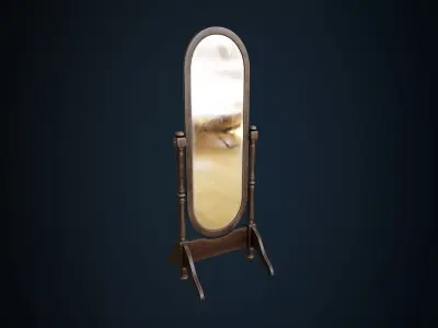 Antique Standing Mirror Free low-poly 3D model