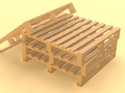 PBR Pallet Pack Low-poly 3D model