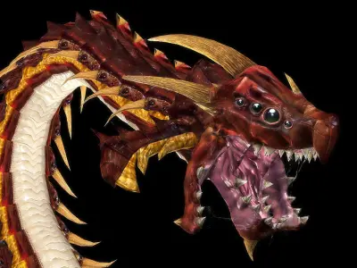 3Dfoin - Dragon Worm Low-poly 3D model