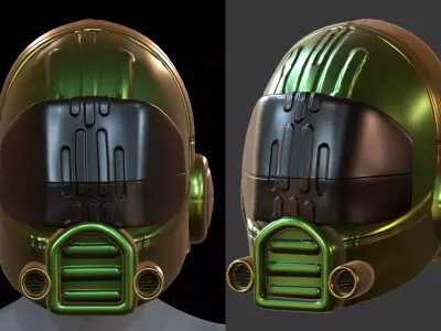 Gas mask helmet 3d model scifi Low-poly  Low-poly 3D model 557