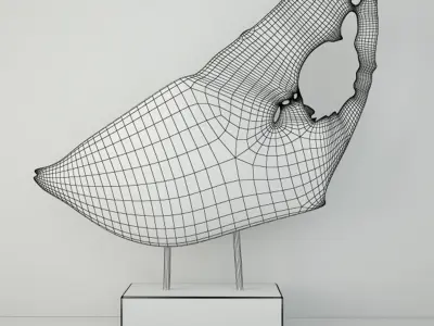 Reclaimed Teak Root Fish Sculpture 3D model