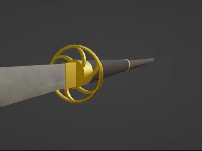Naginata samurai sword Low-poly 3D model