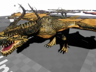 Dragon Wyvern Low-poly 3D model Low-poly 3D model