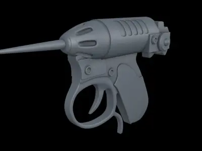 gun thundering man in black Low-poly 3D model