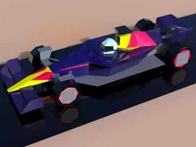 F1 Red Bull Low Poly Formula RedBull Redbull Game Lowpoly f1 Free low-poly 3D model