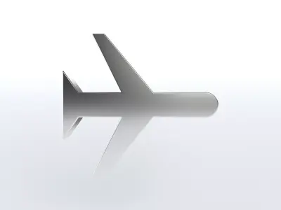 Airplane Mode Symbol v1 007 Low-poly 3D model