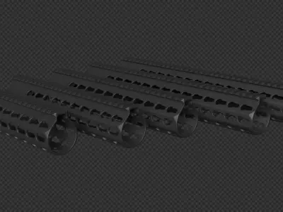 AR-15 KAC URX4 KeyMod Bundle Low-poly 3D model