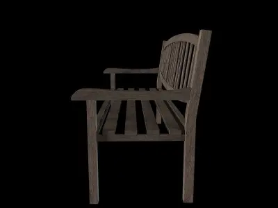 Bench02 wooden bench Low-poly 3D model