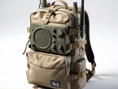 Military Radio Backpack 3D Model 3D model